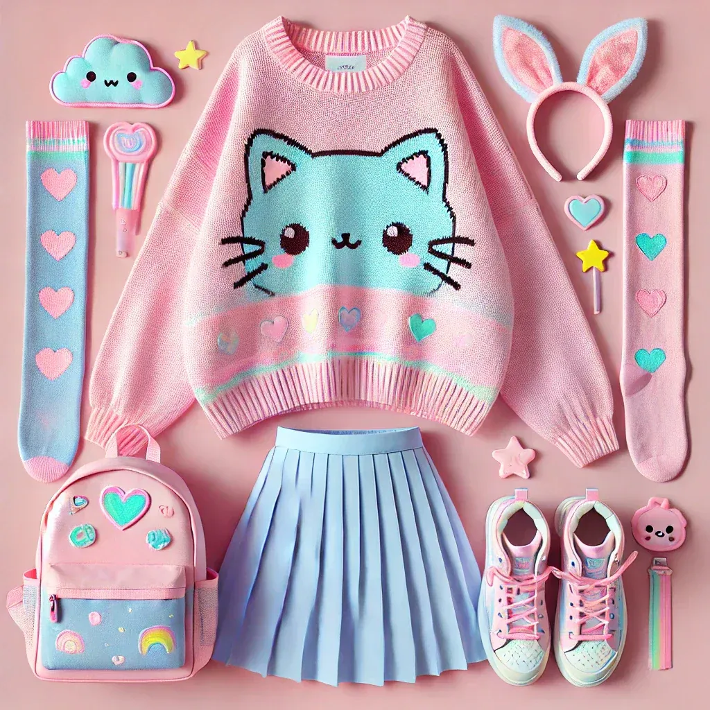Easy outfit ideas with kawaii clothes for school